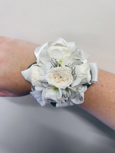 White/Silver Corsage Elastic Band