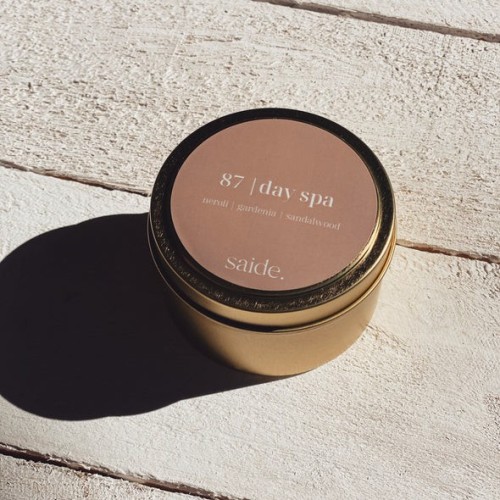 Saide #87 day spa tin soy candle