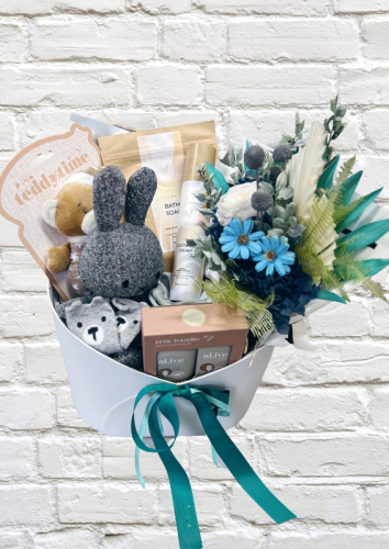 Blue Baby Gift Basket